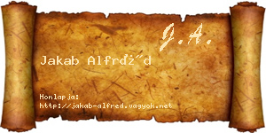 Jakab Alfréd névjegykártya