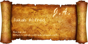 Jakab Alfréd névjegykártya